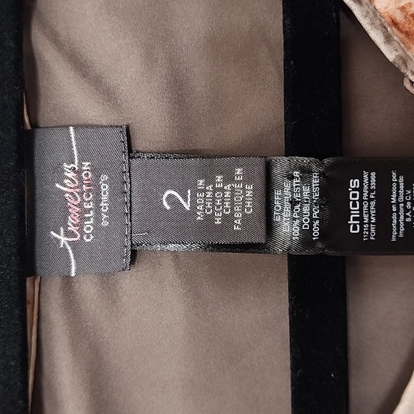 Chico’s Travelers Pleated Blush Gray Jacket sz 2 (large) - Picture 2 of 6